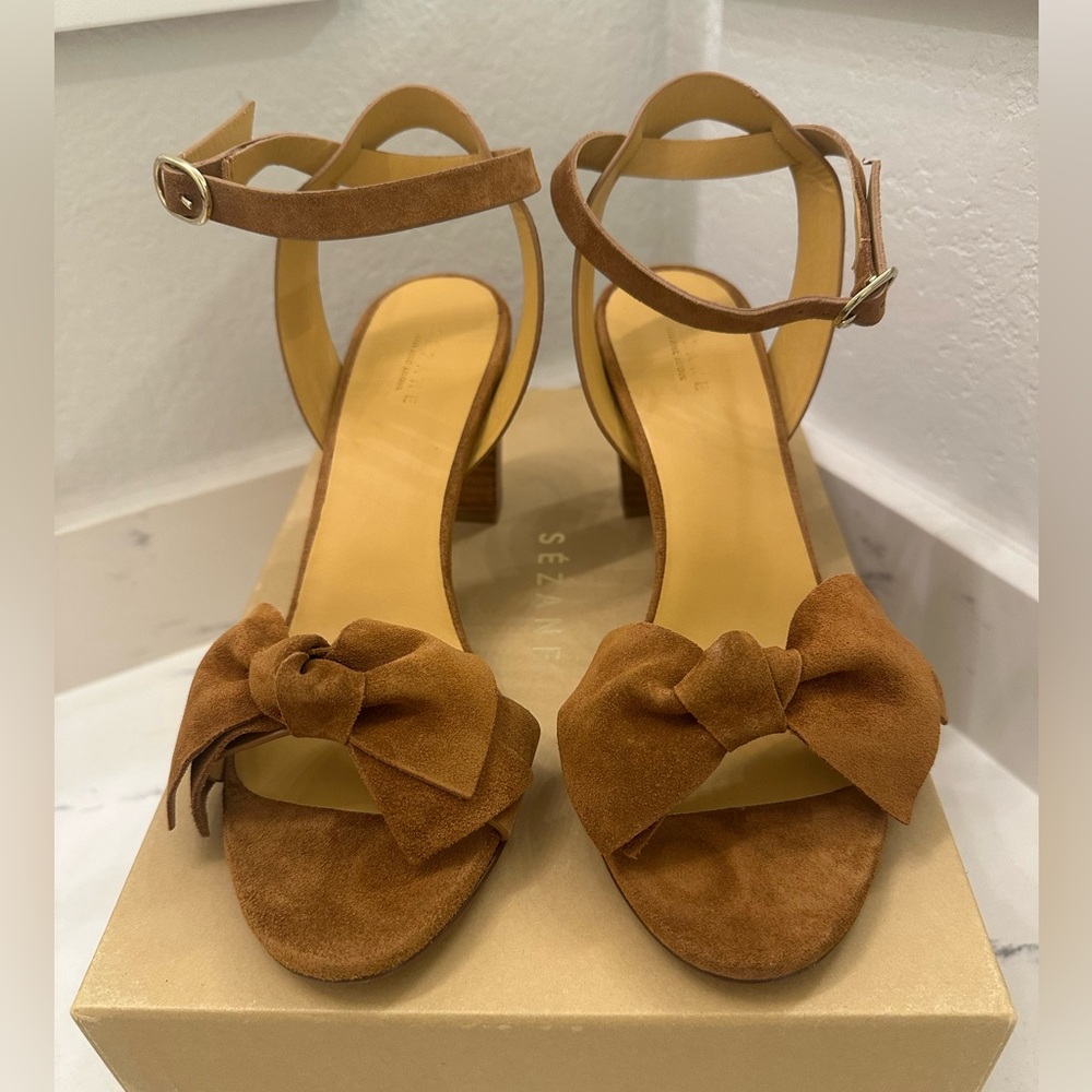 NWT Sezane High Charlotte Suede Sandals